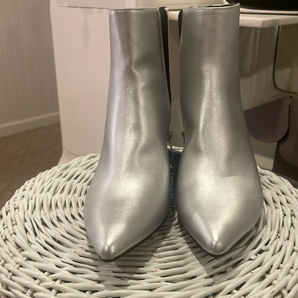 New silver booties